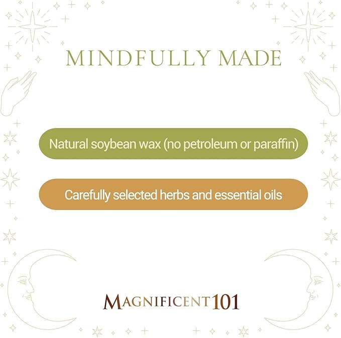 MAGNIFICENT 101 Spiritual Ancestor Candle - 6 Oz Soy Wax - 35 Hour Burn - Floral & Citrus Oils with Marigold, Calendula & Sandalwood Scents - Energy Cleansing & Meditation Ancestor Altar Supply