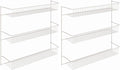 ClosetMaid 3-Tier Hanging Wall Mounted Metal Rack for Spices, Shelf Storage, Pantry Organization, Laundry, Kitchen, Bathroom, White, 8022 (Pack of 2)