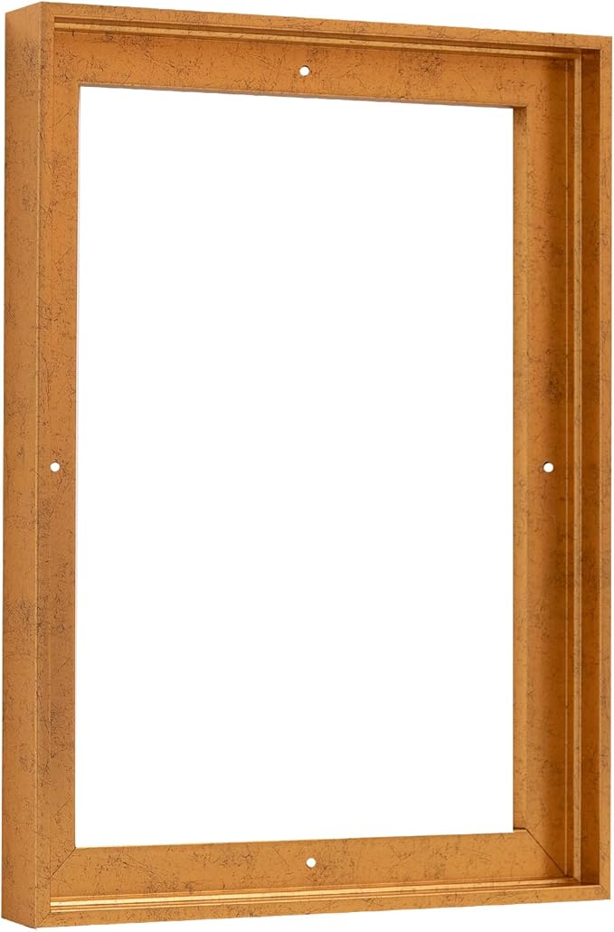 Pixy Canvas Floater Frame 6x9 for 3/4 (0.75) inch Deep Canvas Paintings/Canvas Prints/Wood Canvas Panels/Wall Art/Wall Decor/Home Decor/Artwork (Rustic Gold, 6 x 9 inch, Portrait)