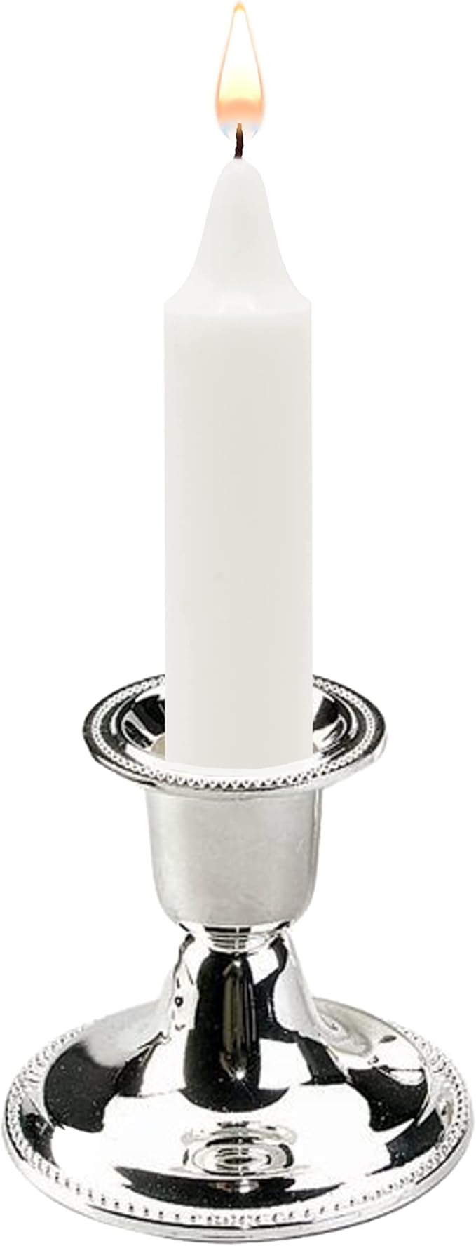 The Dreidel Company Silver Candle Holders, Shabbat Candle Sticks, Ornate Silver Plated Design, 2.5 Inches (2-Pack)