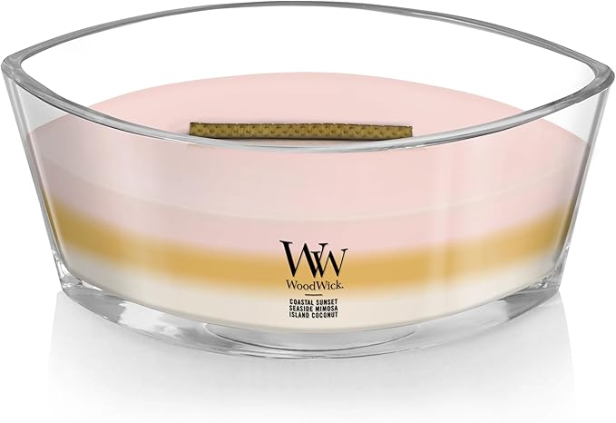 WoodWick Island Getaway Trilogy Gifts for Women and Men, 16 oz Ellipse Trilogy Candle with Crackling Wick
