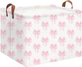 Rectangle Storage Basket with Handles,Collapsible Storage Bin,Books Box,Gift Basket(Shimmer Bowknot)