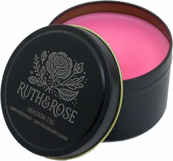 RUTH & ROSE | Maison Fig | 100% Beeswax Scented Candles for Home, 8oz, +65 Hours Burn Time, Aromatherapy Non Toxic Candles, Gift for Women & Men, Perfect for Travel or Gifting