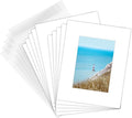 Golden State Art Pack of 25 White Pre-Cut 8x10 Picture Mat for 5x7 Photo with White Core Bevel Cut Mattes Sets. Includes 25 High Premier Acid Free Mats & 25 Backing Board & 25 Clear Bags