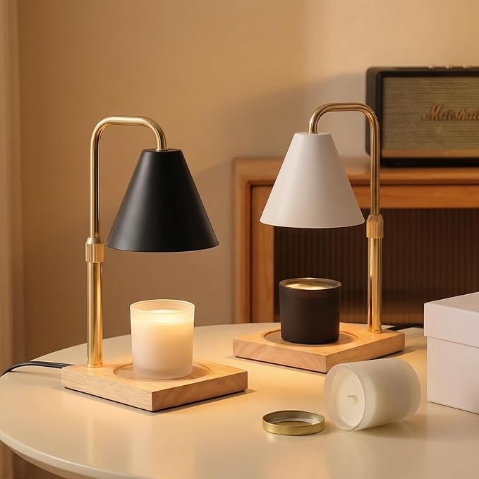 Candle Warmer Lamp with Timer - Gifts for Mom Grandma, Birthday Gifts for Women, Mothers Days Gifts, House Warming Gifts New Home Decor, Dimmable Wax Melt Black