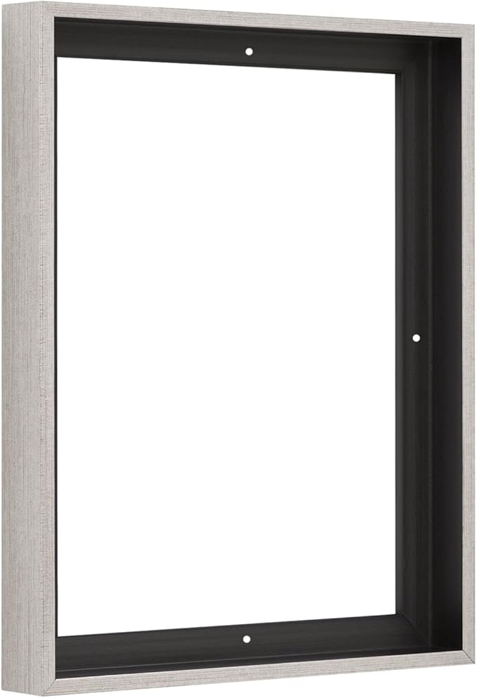 Pixy Canvas Floater Frame 28x32 for 1-1/2 (1.5) inch Deep Canvas Paintings/Canvas Prints/Wood Canvas Panels/Wall Art/Wall Decor/Home Decor/Artwork (Antique Silver, 28 x 32 inch, Portrait)