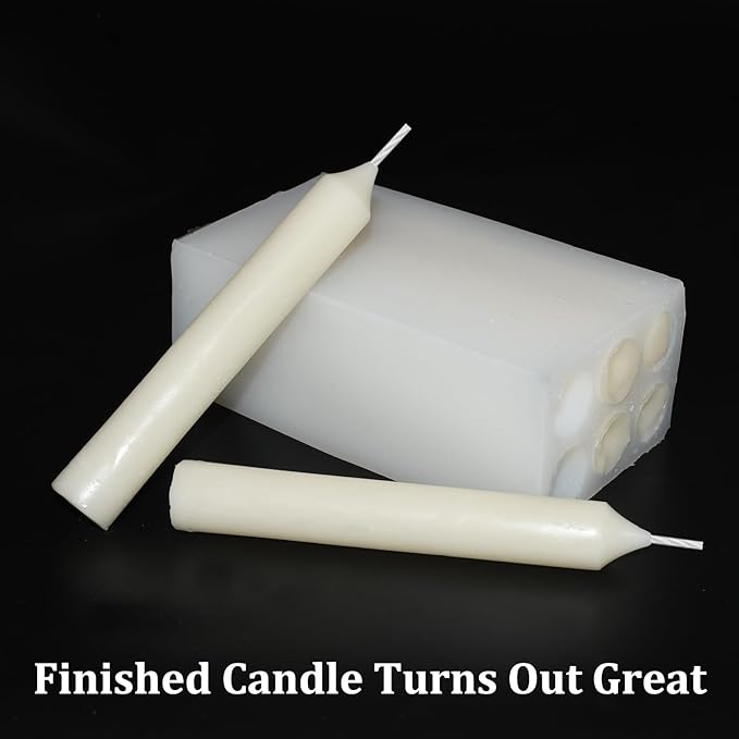 6 Holes Long Cylinder Silicone Candle Molds, Pillar Candle Making Mold Long Cylinder Scented Candle Mold for Wax Candle Handmade Craft Making
