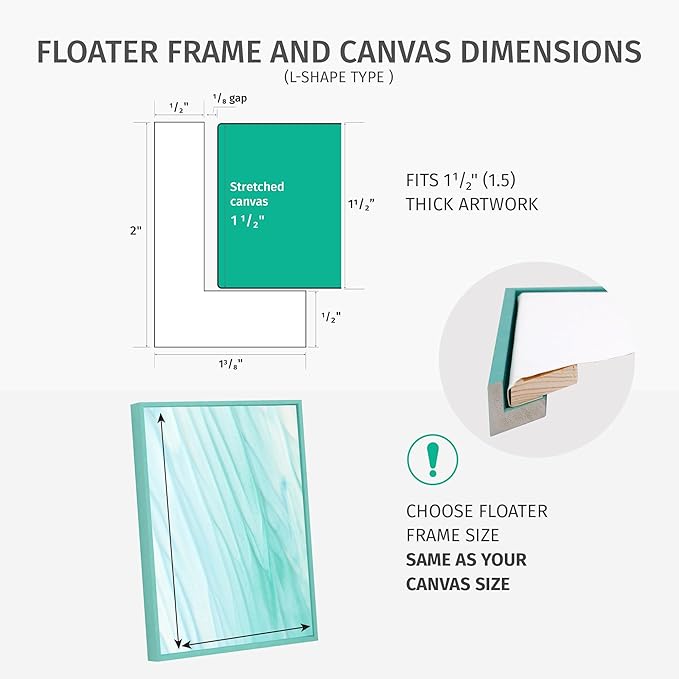 Pixy Canvas Floater Frame 15x20 for 1-1/2 (1.5) inch Deep Canvas Paintings/Canvas Prints/Wood Canvas Panels/Wall Art/Wall Decor/Home Decor/Artwork (Scratched Gold & Cream, 15 x 20 inch, Portrait)