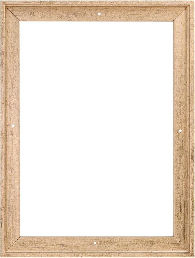 Pixy Canvas Floater Frame 14x18 for 3/4 (0.75) inch Deep Canvas Paintings/Canvas Prints/Wood Canvas Panels/Wall Art/Wall Decor/Home Decor/Artwork (Scratched Gold & Cream, 14 x 18 inch, Portrait)