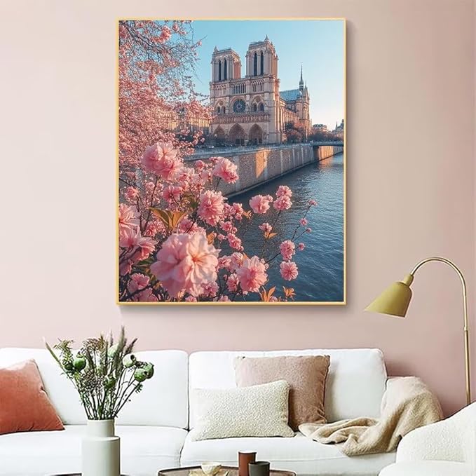Diamond Painting Kits for Adults Flower Diamond Painting Kits Church 5D Full Square Drill Strass Crystal Crafts for Adults DIY Art Kit for Beginner, Home Wall Art, Gifts for Women 32x47in 5-Q6516Q