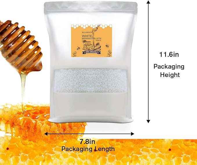 White Beeswax Pellets 4LB(64 oz) Pure and Natural Triple Filtered for Skin, Face, Body and Hair Care DIY Creams, Lotions, Lip Balm and Soap Making Supplies