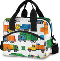 CBBYY Garbage Truck Lunch Bags for Women Men, Reusable Insulated Lunch Box, Adjustable Shoulder Straps Tote Lunch Bag for Work Picnic School