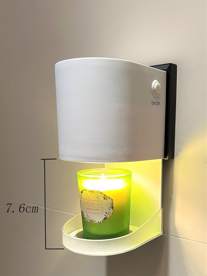 Mini Candle Warmer Lamp,Plug in Wax Melt Warmer for Bathroom Bedroom,Candle Lamp Warmer for Jar Candles,with Two 20 Watt Bulbs,Gifts for Women/Mom. (White)