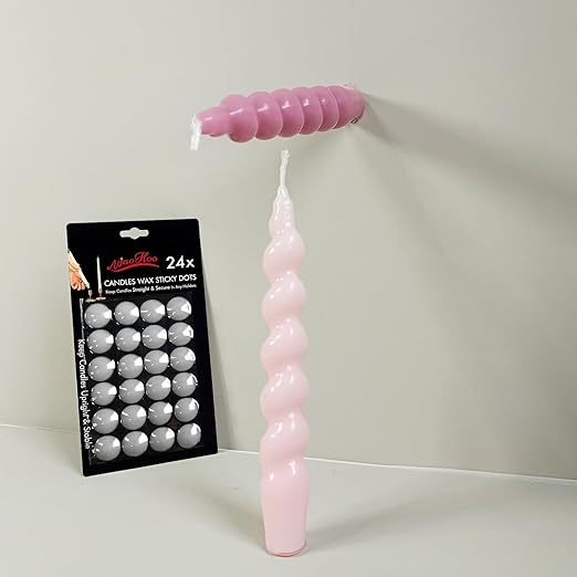 NJAO HOO Candle Sticky Dots Candle Adhesive Taper Candle Accessories Candle Wax Dots Round Double Sided Adhesive Small Candle Accessories(48 Dots)