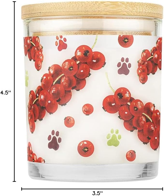 One Fur All Pet House Candle Plant-Based/Soy - Clean Burning Scented, Long Lasting Pet Odor Candle for Home - Red Currant