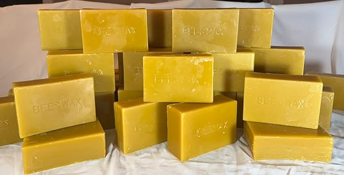 One Pound - Swampland Bees & Co., Florida. 100% Naturally Premium Yellow/Golden Beeswax. Ideal for Candles, Cosmetics, waxing bee Frames, etc. Triple Filtered & Hand Poured into ONE - 1lb Bar