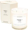 Calyan Wax Co. Aspen & Fog 2 Wick Scented Candle - 37 Hour Burn - Luxury Non Toxic Soy Wax Candles - Long Lasting Large Glass Jar Candle for Home - 8.8oz