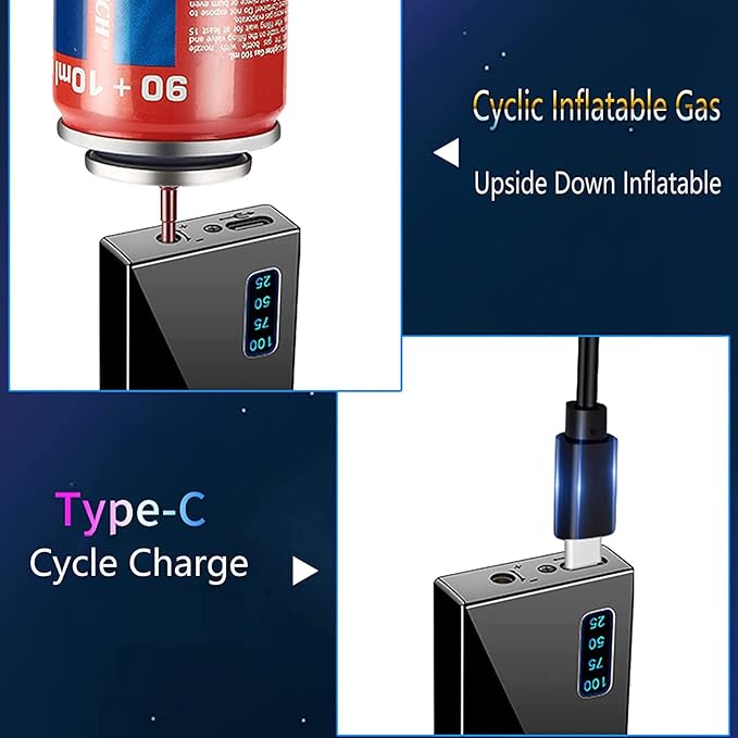 Arc 2 in 1 Jet Flame Torch Lighter - Refillable Butane Electric, USB Rechargeable, Windproof Infinity Lighter for BBQs, Candle, Camping (Black)