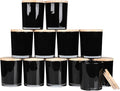 Thick Candle Jars for Making Candles 12 Pcs, 7 OZ Empty Jars with Wood Lids for Candle Making, Sample Container, Inner Black
