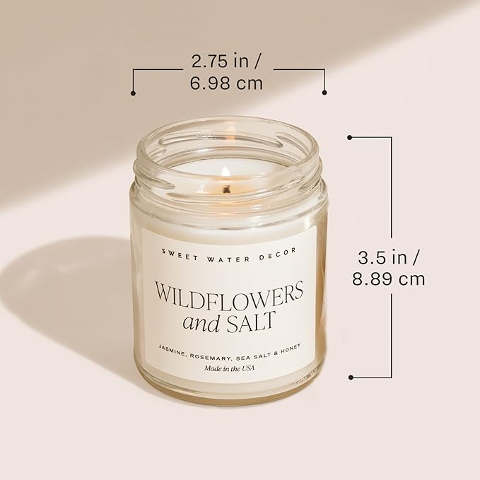 Sweet Water Decor Christmas Scented Candle - Cinnamon, Trees, Orange, and Clove Scented Winter Candle - Christmas Candles and Decor for Home - 9oz. Clear Jar Soy Candle, Made in The USA