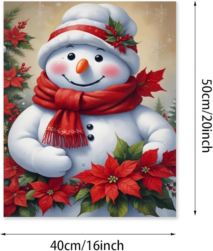 QZOTRXI Christmas Paint by Numbers Kit for Adults Beginner Snowman Red Scarf Paint by Number Kits On Canvas Winter Oil Painting Kit for Home Wall Decor UNFRAMED 20x16 inch