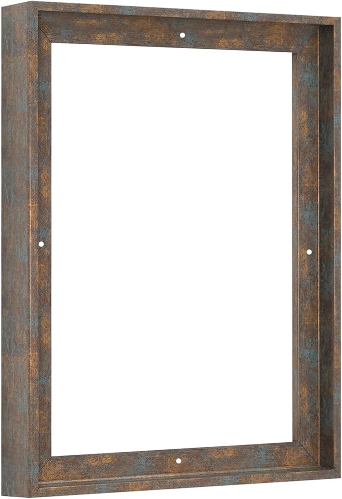 Pixy Canvas Floater Frame 9x18 for 1-1/2 (1.5) inch Deep Canvas Paintings/Canvas Prints/Wood Canvas Panels/Wall Art/Wall Decor/Home Decor/Artwork (Rusty Blue, 9 x 18 inch, Portrait)