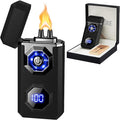 SKRFIRE Plasma Rechargeable Electric Lighter for Candle Arc Type C Electronic Torch Windproof Portable Metal Lighter with LED Power Display for Camping, Hiking, BBQ (Matte Black)