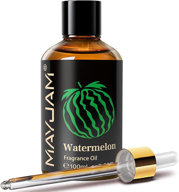 MAYJAM 100ML/3.38FL.OZ Watermelon Fragrance Oils with Glass Dropper, Essential Oils for Diffusers for Home, Long Lasting Scented Oils for Diffusers Soap Candle Making