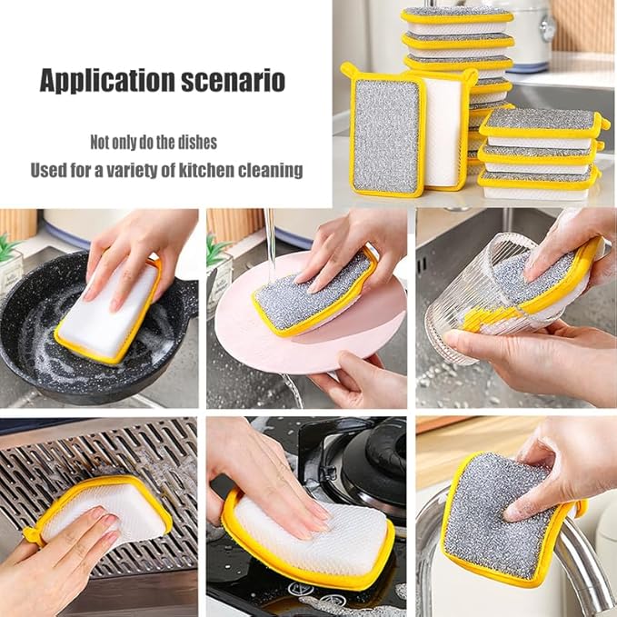 5PCS Multipurpose Dishwashing Rags, 2024 New Double Sided Sponge Kitchen Dishcloth, Multi-Purpose Absorbent Sponge Dishwashing Rags for Washing Dishes Cleaning Kitchen(3.94 * 5.91inch)