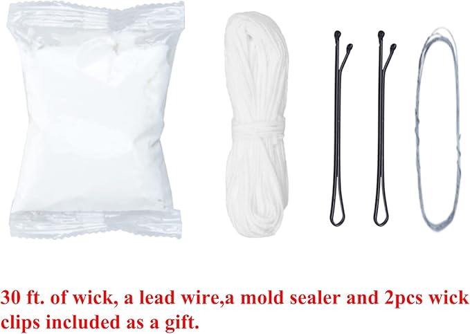 MILIVIXAY 2pcs Taper Candle Molds -Height: 9.84 inch,Top Diameter:0.50 inch,Bottom Diameter:0.87 inch-30 ft. of Wick,a Lead Wire and 2pcs Wick Clips Included as a Gift