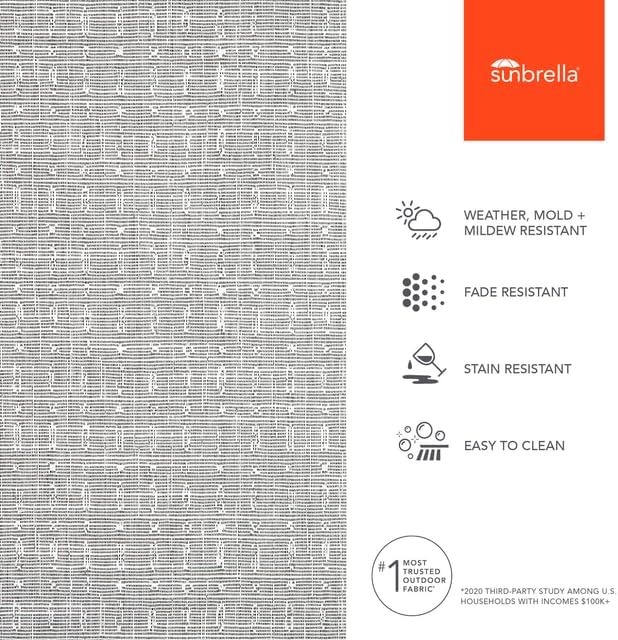 Sunbrella Outdoor Fabric by The Yard | Embrace Pewter (Geometric) | Official Sunbrella Seller | Indoor or Outdoor Upholstery Fabric for Chairs, Cushions, Drapery, Pillows, Furniture