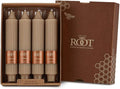 Root Candles 4-Count Unscented Dinner Candles Dripless Beeswax Enhanced Grecian Collenette Boxed Candle Set, 7-Inch, Taupe
