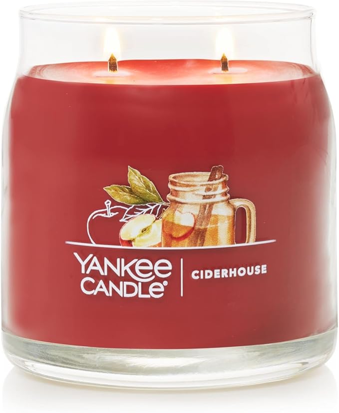 Yankee Candle Ciderhouse Scented Signature 13oz Medium Jar 2-Wick Candle Over 35 Hours of Burn Time