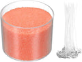 MECCANIXITY Pearled Sand Candles with 30 Pcs Wicks 14Oz / 400g Candle Beads Refillable Powder Sand Wax Making Kit for Thanksgiving Christmas Wedding Party DIY Home Crafts, Orange