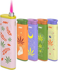MK Wind Proof Jet Flame Lighters, 5PCS Striking Design, Ideal as Lighters for Candle, Camping, Outdoor use, Butane Refillable Lighter (Dream-5PC)