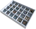 Multi Function Practical Drawer Organizer Jewelry Show Tray Home Store Premium Grade Gray Velvet Stackable Organizer Closet Storage Removable 24-Grid Jewelery Collection Drawer Divider Inserts