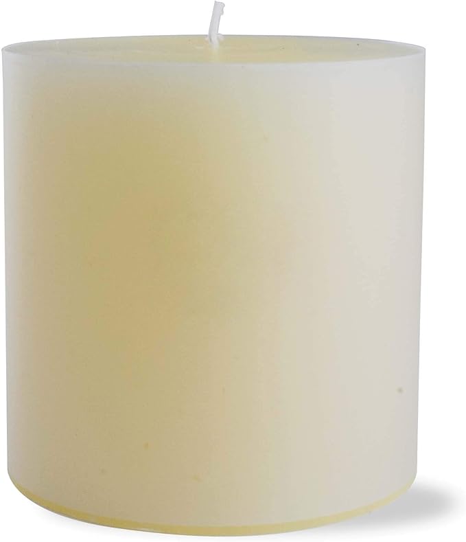 tag Chapel 4X4 Ivory Pillar Paraffin Wax Candle Unscented Drip-Free Long Burning 75 Hours for Home Decor Wedding Parties 4x4 Ivory