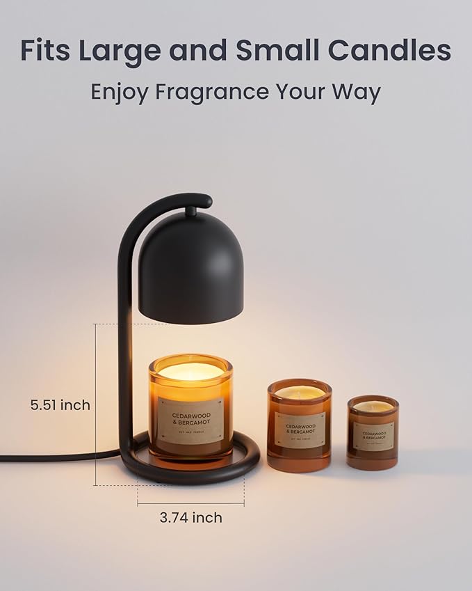 SwitchBot Smart Candle Warmer Lamp with Timer & Voice Control — Dimmable Flameless Candle Wax Melter, Matter-Enabled for Apple Home & Alexa, Perfect Valentine & Birthday Gift for Women, Home Decor