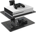 PERLESMITH Floating AV Shelf Double Wall Mount TV Shelf - Holds up to 17.6lbs - DVD DVR Component - Perfect for Xbox, Projector, WiFi Router, Game Console and Cable Box, PSDSK2