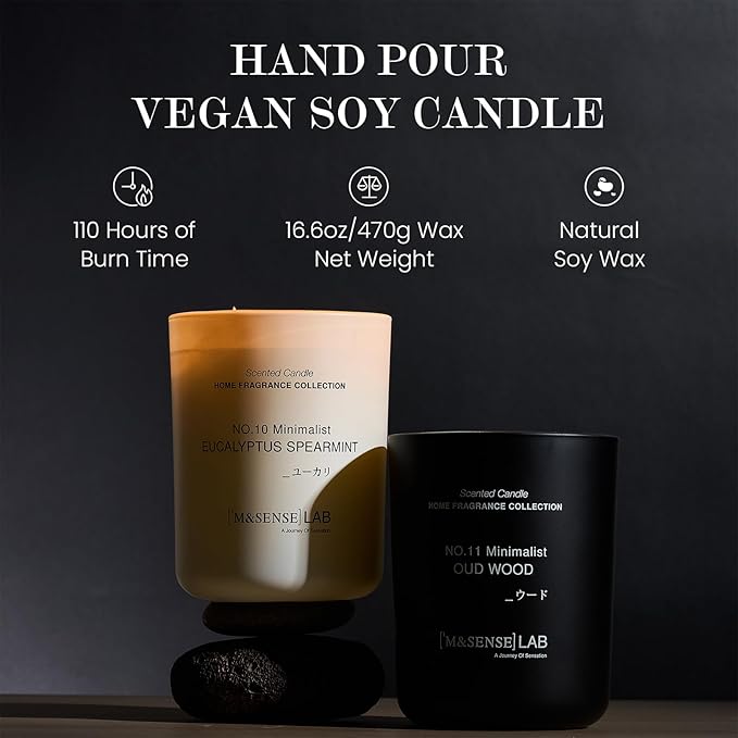 M&SENSE Natural Soy Candle| City Oasis | 5.3 oz | Mini Spring Scented Candles for Relaxation, Valentines Day Gift, Home Décor | for Bedroom, Office, Party Small