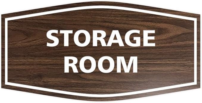 Signs ByLITA Fancy Storage Room Sign (Walnut) - Large 10 Pack