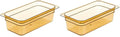 Carlisle FoodService Products 3086113 StorPlus High Heat Food Pan, 4" Deep, Third Size, Amber (Pack of 2)