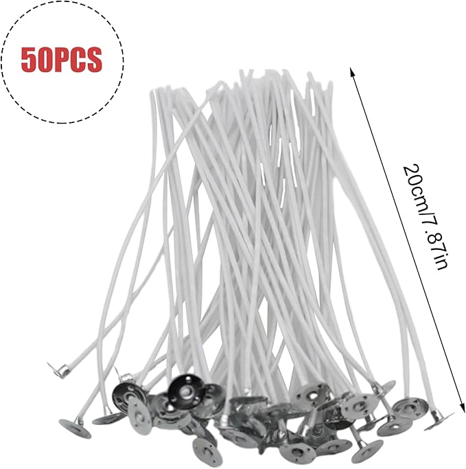 Genérico 50 Pcs Candle Making Kit - Candle Making Supplies - Craft Soy Candle Making Kit - Cotton Candle Making Supplies