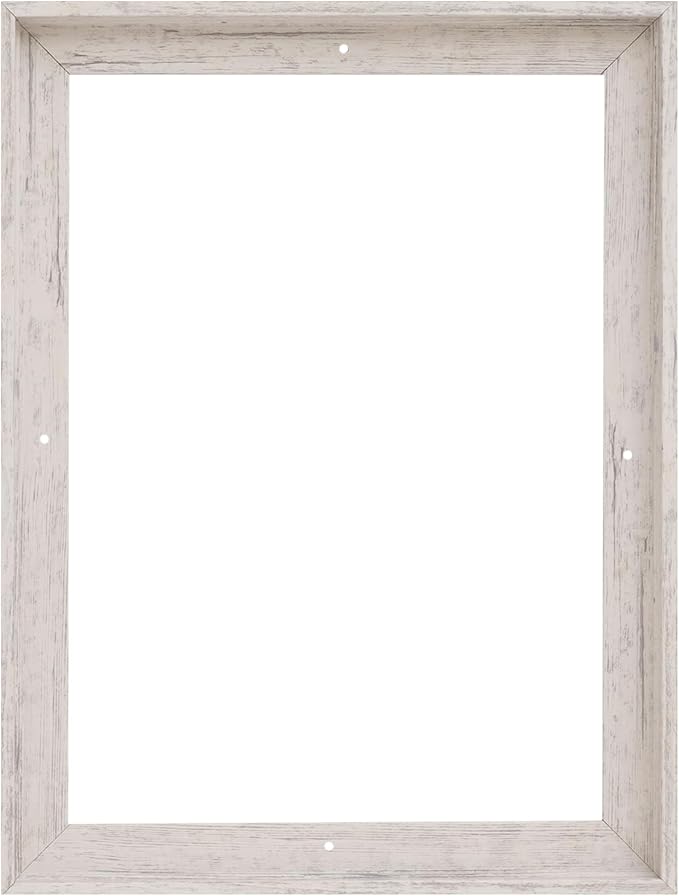 Pixy Canvas Floater Frame 32x40 for 3/4 (0.75) inch Deep Canvas Paintings/Canvas Prints/Wood Canvas Panels/Wall Art/Wall Decor/Home Decor/Artwork (Distressed White, 32 x 40 inch, Portrait)
