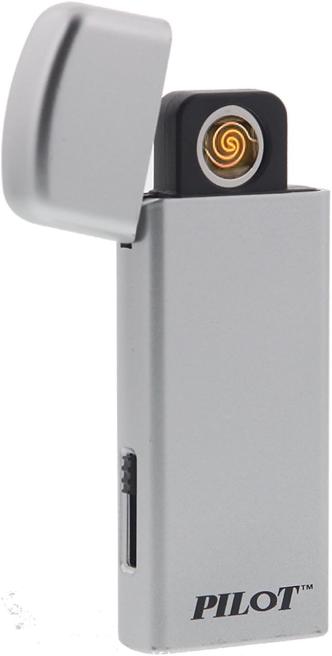 Pilot Electronics CA-8801SZ Flameless Rechargeable Elighter, Silver (Pack of 2)