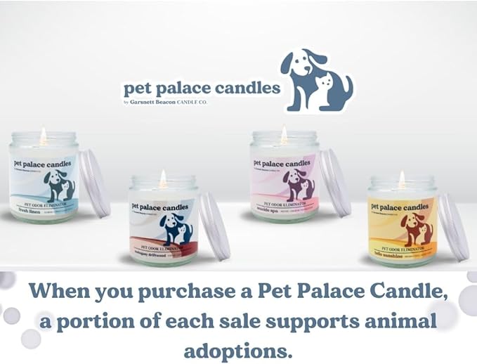 Pet Palace Candles - Odor Eliminator Candle, Incredible Scents - 100% Soy - Neutrolizer Eliminates Odors from Pets, Smoke, Urine, and More. Eco-Friendly and Non-Toxic (Hello Sunshine)