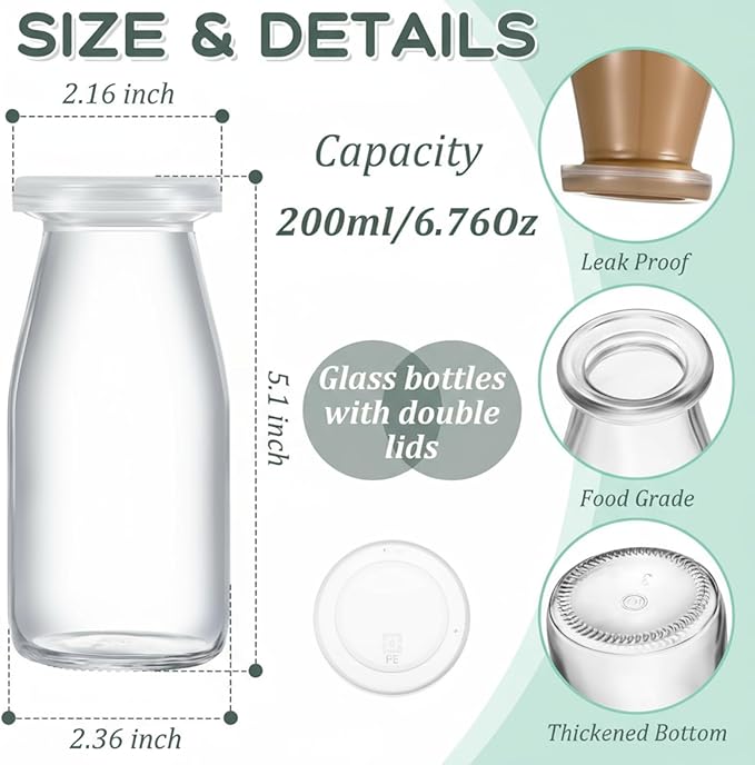 Zubebe 6 Pack 6 oz Glass Jars with 12 Lids - Versatile for Canning, Jams, Jellies, DIY Crafts, Single-serving Desserts & Christmas Gifts