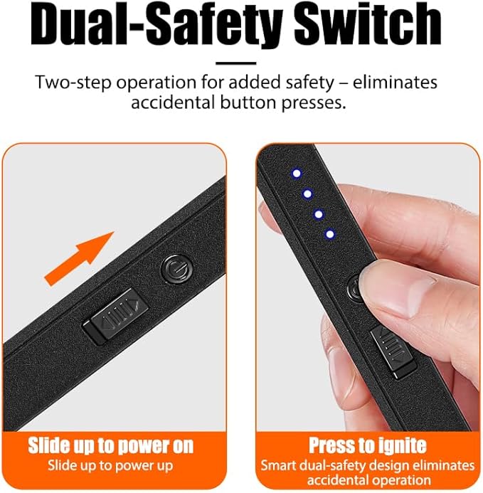 Candle Lighter Electric Arc Lighters for Candle, Long Neck Flameless & Windproof Rechargeable USB, Camping BBQ (Sliver)