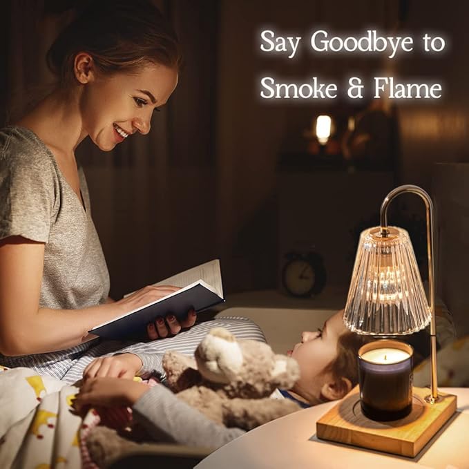 Marycele Candle Warmer Lamp with Timer, Electric Lamp Candle Warmer White, Birthday Gifts for Women, Bedroom Western Home Decor, Dimmable Wax Melt Warmer for Scented Wax