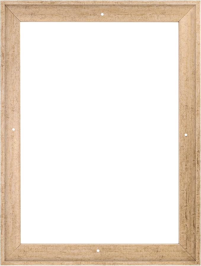 Pixy Canvas Floater Frame 12x48 for 1-1/2 (1.5) inch Deep Canvas Paintings/Canvas Prints/Wood Canvas Panels/Wall Art/Wall Decor/Home Decor/Artwork (Scratched Gold & Cream, 12 x 48 inch, Portrait)